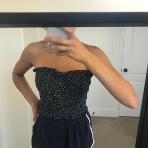 Blue and white rare brandy Melville bandeau top
